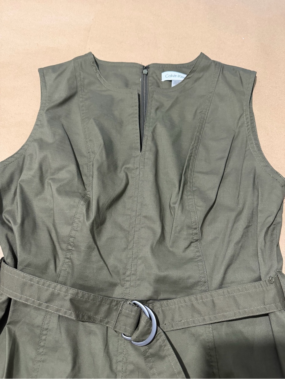Olive Green Calvin Klein Dress - Picture 6 of 9